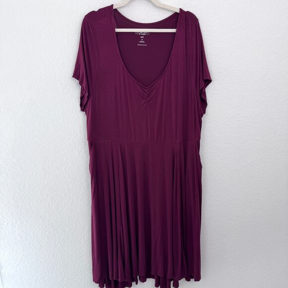 Torrid Womens Mini Super Soft Cinch Front Skater Dress Size 3X Stretch Pockets - Picture 1 of 8